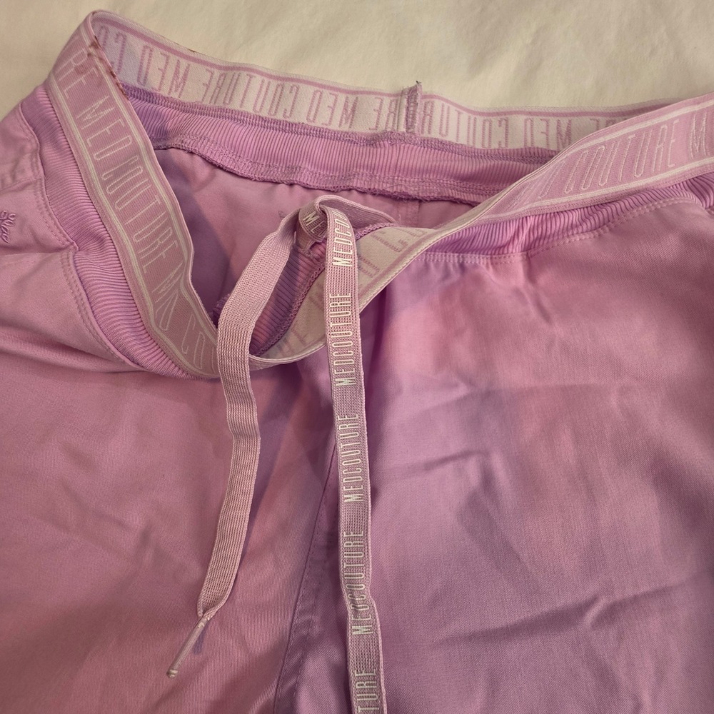 Med Couture Touch Cargo Scrub Pants Women XL Lilac Good Stretch Pockets - Picture 7 of 13
